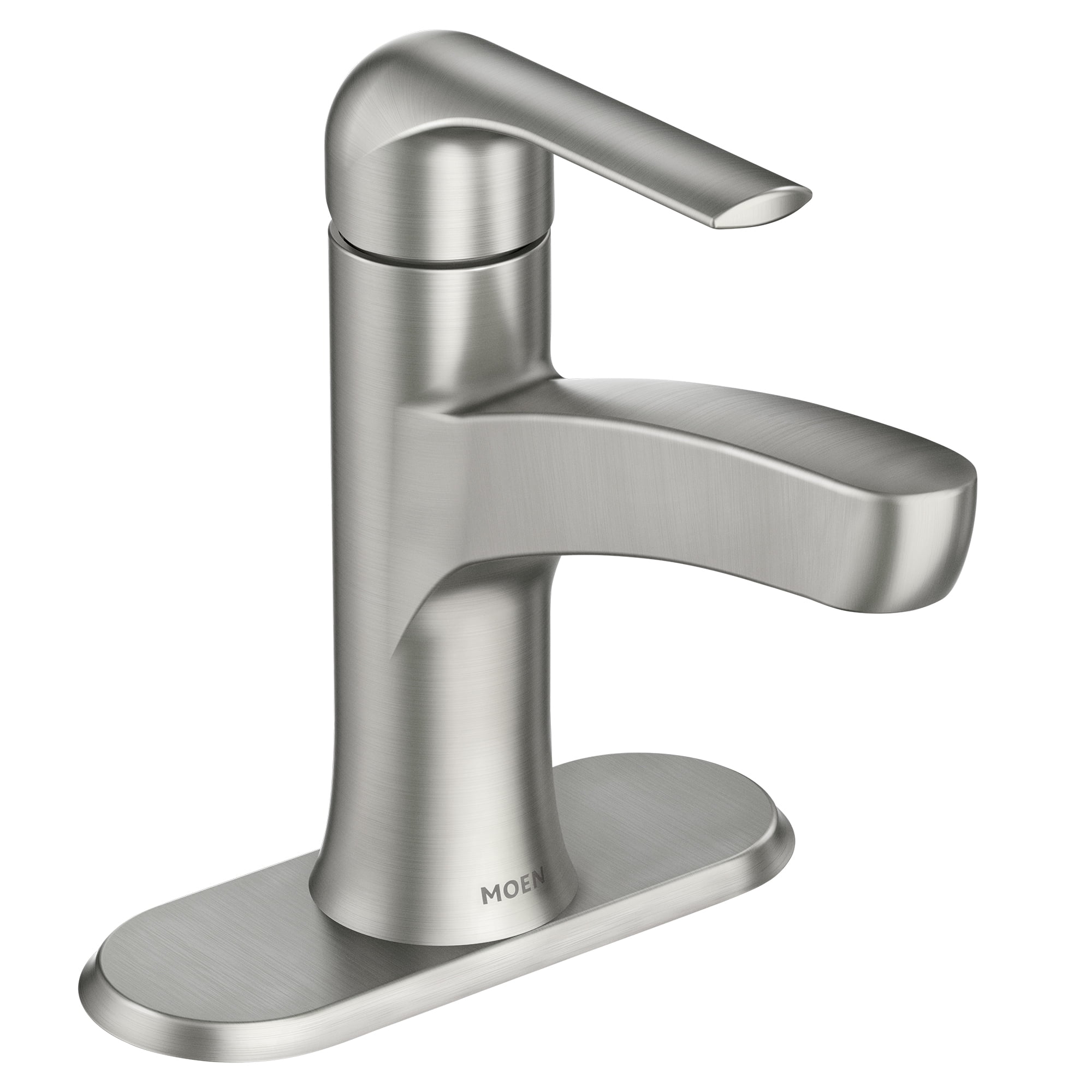 (2 pack) Moen 84565SRN Tilson Spot Resist Brushed Nickel Bathroom Faucet with Optional Deck Plate