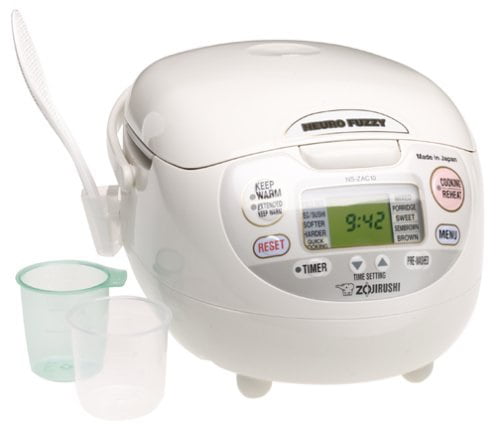 White Zojirushi NHS-06 RICE COOKER 3 Cup Uncooked Rice Warmer & STEAM COOKER 