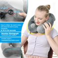 thumbnail image 4 of GHSDFBB 2 Pack Self-Inflatable Neck Travel Pillow with Compact Bag and Washable Cover for Sleeping Airplane Soft Velvet Pillow for Long Flight Neck Cushion for Head Support Car Home Office, 4 of 7
