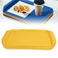 thumbnail image 4 of Large 3PCS Colorful Food Tray Rectangle Thickened Binaural Plastic Tray Heat Resistance Stackable Cafeteria Trays for Hotel, 4 of 8