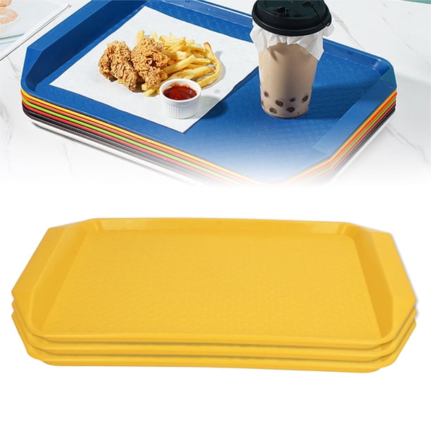 Bandeja de comida bandejas de cafetería 3PCS Bandeja de comida colorida Rectángulo Engrosado Binaural Bandeja de plástico Resistencia al calor Bandejas de cafetería apilables ANGGREK Otros