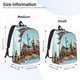 thumbnail image 2 of Disketp Iconic Global Landmarks print Canvas Backpack Lightweight Travel Daypack Student Rucksack Laptop Backpack-Medium, 2 of 5