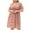 Pink, variant on Odeerbi Plus Size Dress for Women Fashion V-Neck Strapless Solid Short Sleeve Dress 2025 Casual Loose Dress Pink
