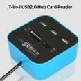 thumbnail image 2 of Lector de tarjetas convertidor de hub USB 2.0 multifuncional 7 en 1 con 3 USB 2.0, 2 of 4