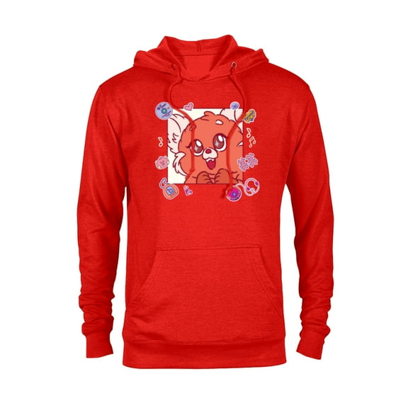 Disney and Pixar’s Turning Red Fluffy Cute ‘90s Panda Mei - Pullover Hoodie for Adults - Customized-Red