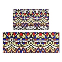 Vibrant Floral Pattern Kitchen Rugs Sets Of 2,Anti Fatigue Kitchen Mat Rugs Non Slip Washable,Decorative Kitchen Floor Mats for Kitchen,Sink,Laundry,17"x30" 17"x47"
