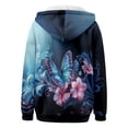 thumbnail image 5 of Women's Fashion Hoodies Thick Butterfly Print Hooded Long Sleeve Loose Fit Zip Up Pockets Jacket for Everyday Wear Sweatshirts for Women Sky Blue L, 5 of 5