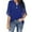 Blue, variant on Women's Summer Dressy Chiffon Blouses Flutter Sleeve Blouse Tops V Neck Tops Womens T Shirt Size S-3XL