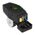 thumbnail image 2 of Cargador Motocicleta 28W QC3.0 Voltímetro LED Colorido Cubierta Impermeable USB Dual, 2 of 9
