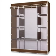 Ktaxon 4-Tier Portable Closet Storage Organizer Wardrobe Clothes Rack with Shelves