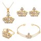 thumbnail image 1 of Conjunto de joyas de boda para mujer dulce y elegante con 4 piezas: collar, pendientes, pulsera y anillo con diseño dorado, 1 of 8