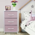 thumbnail image 3 of Sorbus 3 Drawer Nightstand Dresser, Pink, Kid Friendly Design, 17.75” L x 11.87” W x 28.75” H, 3 of 9