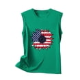 thumbnail image 4 of SOOMLON 4th of July Basic Tees for Women Tank Tops Sunflower Distressed Independence Day Shirts Crew Neck American Flag Tops Sleeveless Going out T-Shirt Lightweight Tee Blouse Outfits, 4 of 4