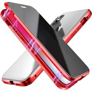 ESTPEAK Anti-peep Magnetic Case for iPhone 11 Pro Max,Anti Peeping Magnetic  Double-Sided Privacy Screen Protector Clear Back Metal Bumper Antipeep