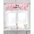thumbnail image 2 of Happy Mother's Day Linen Curtain Valance for Bedroom/Bathroom/Kitchen/Office/Living/Dining Room Windows,Love Heart Best Mom Mother Flowers Rod Pocket Topper Drapes Decorative Cafe Drapery Panel 42x12, 2 of 6
