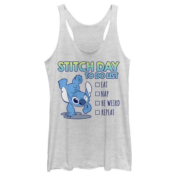 Women's Lilo & Stitch To Do List  Racerback Tank Top White Heather X Small