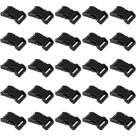 Moncolis 50 Pcs 5/8'' Black Plastic Side Release Buckle for Paracord Bracelets