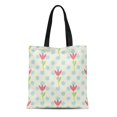 thumbnail image 1 of JSDART Canvas Tote Bag Colorful Cute Childish Pattern Bright Pastel Colors Kids Floral Durable Reusable Shopping Shoulder Grocery Bag, 1 of 1