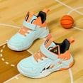 thumbnail image 2 of Boys Basketball Shoes Fashion Color Block Nonslip Tennis Athletic Shoes Casual Comfy Arch Support Mesh Sneakers Light Blue 3 Big Kid, 2 of 5