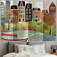 thumbnail image 2 of Orinice Boat City Trees Tapestry Wall Hanging Unique Style Graphic Tapestries Home Wall Decor Art for Living Room Bedroom Apartment Farmhouse Dorm 40x30inch, 2 of 6