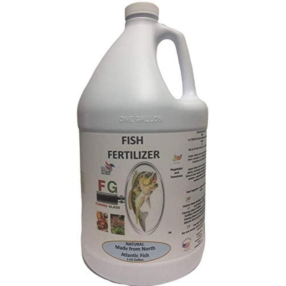 Fishing Glass Liquid (Fish Fertilizer) Organic Natural Plant Fertilizer with Soil Nutrients 1 Gallon