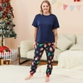 thumbnail image 2 of Penkiiy Matching Christmas Pajamas For Family Xmas Holiday Pjs Elf Plaid Sleepwear Outfit Sets For Women/Men/Couples/Adult 2XL Dark Blue, 2 of 6