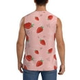 thumbnail image 4 of Haiem Men's Cute Strawberry C Print Tank Tops Summer Sleeveless Cut Off Workout T-Shirts Fitness Vest Athletic Undershirts-Medium, 4 of 8