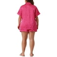 thumbnail image 5 of Agnes Orinda Plus Size Pajamas Set for Women Single Breasted Stars Short Sleeve Sleepwear, 5 of 5