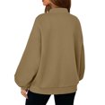 thumbnail image 5 of Womens Zip Up Jacket No Hood Casual Spring Fall Lightweight Oversized Bomber Jacket Trendy Hoodless Sweat Jacket 2XL, 5 of 7