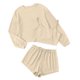 thumbnail image 1 of Pijama mujer Gibobby Conjunto de pantalones cortos sueltos de manga larga con cuello redondo Blanco L, 1 of 3