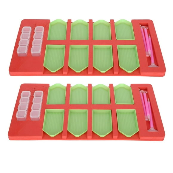 MesaSe Painting Tray Organizer 2 Sets Painting Tray Organizer Adults DIY Art Craft Tray Container Storage Rack Painting Tools