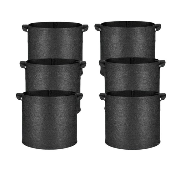 Heavy Duty 6 Gallon Grow Bags with Handles, 300G Nonwoven Plant Pots, 6-Pack