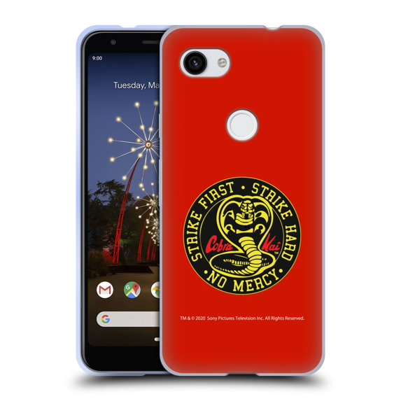Head Case Designs Officially Licensed Cobra Kai Graphics Strike Logo Soft Gel Case Compatible with Google Google Pixel 3a