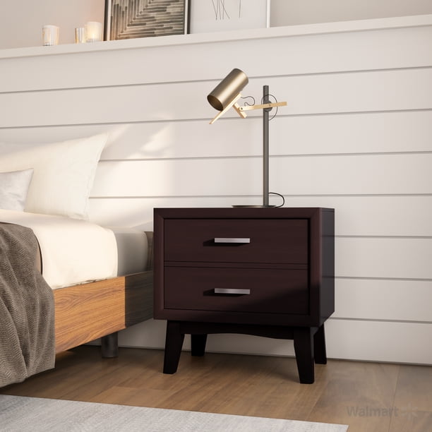 Furniture Of America Dallie Modern Nightstand With 2 Drawer Espresso Walmart Com Walmart Com