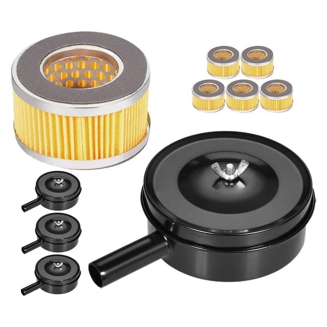 HEALEEP 8 Replacement Filters Air Compressor Exhaust Silencer Air Purification Black Iron
