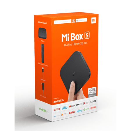 Xiaomi Mi Box S 4K HDR Android TV with Google Assistant Remote Streaming Media Player now with FREE $10 VUDU (Best Media Player For Apple Tv)