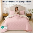thumbnail image 7 of Loomsnest 3-Piece Full/Queen Comforter Set, All Season Duvet Insert, Soft, Lightweight, Diamond Stitched, Reversible Down Alternative Comforter (Pink & Beige), 7 of 7