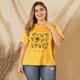 thumbnail image 4 of Impresión De Camisetas Sueltas De Cuello Redondo Tops Camiseta De Manga Corta Para Mujer (Amarillo 2Xl) Tmvgtek Mujer, 4 of 9