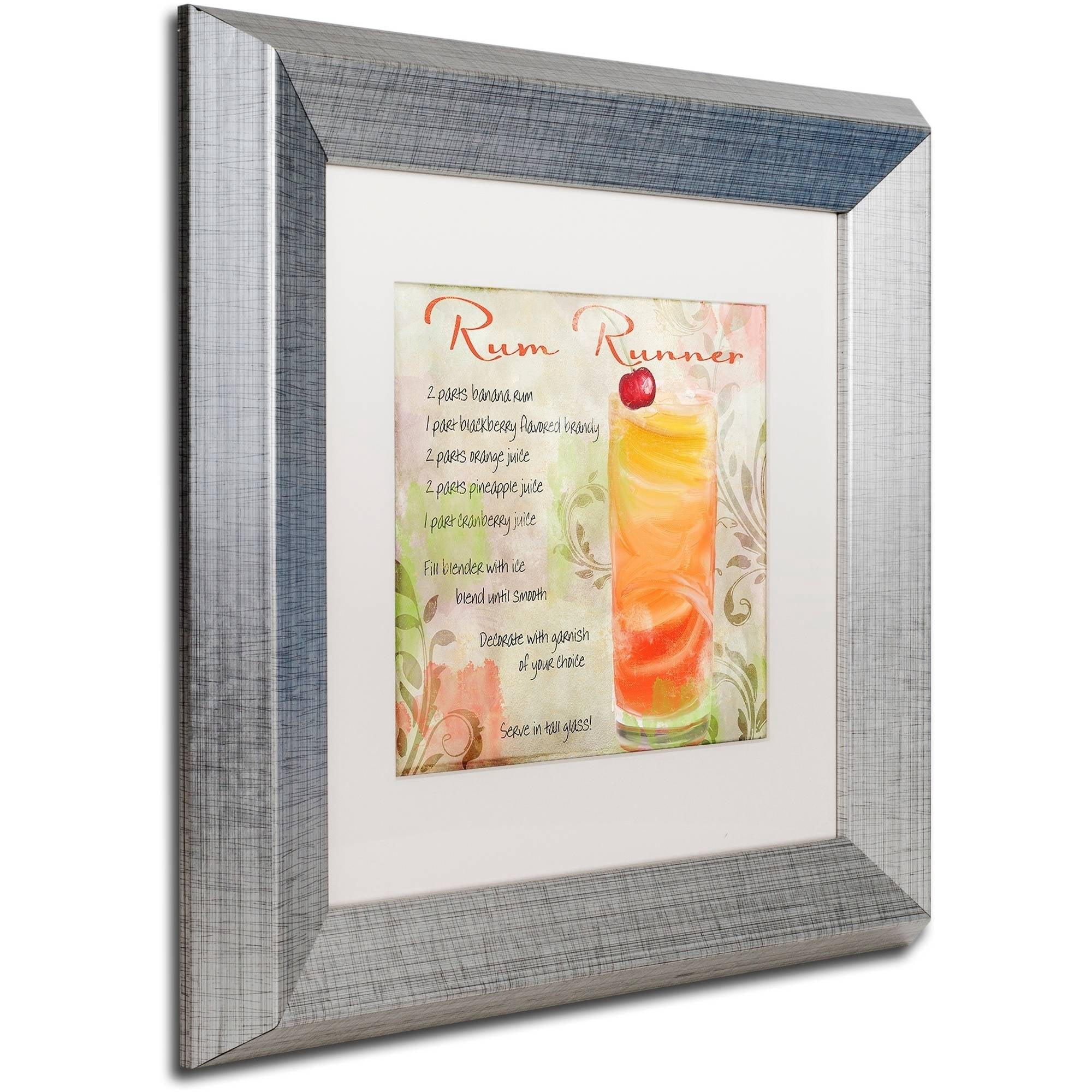 Trademark Fine Art "Cocktail Quartet III" Canvas Art by Color Bakery White Matte, Silver Frame
