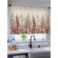 thumbnail image 5 of Thanksgiving Sheer Curtains 54 inches Long, Fall Mushroom Leaves Berry Bud Country Linen Light Filtering Sheer Window Curtains Rod Pocket Voile Drapes for Bedroom Living Room, 52"W x 54"L 2 Panels, 5 of 7
