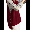 thumbnail image 3 of Suéter Sin Mangas de Cuello Redondo para Mujer, Jersey de Punto Acanalado, Chaleco Rojo S, 3 of 7