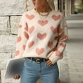 thumbnail image 2 of Cute Christmas Sweaters for Women 2025 Long Sleeve Crewneck Love Heart Knitted Pullover Sweater Jumper Tops, 2 of 5