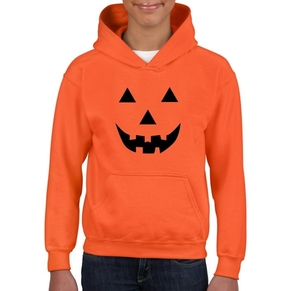 IWPF - Big Girls Hoodies and Sweatshirts - Halloween Costume Pumpkin Face
