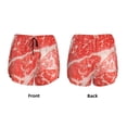 thumbnail image 5 of Vsdgher Beef Steaks Print Women's Running Double Layer Shorts High Waisted with Pockets Elastic Yoga Workout Athletic Gym Sports, 5 of 8