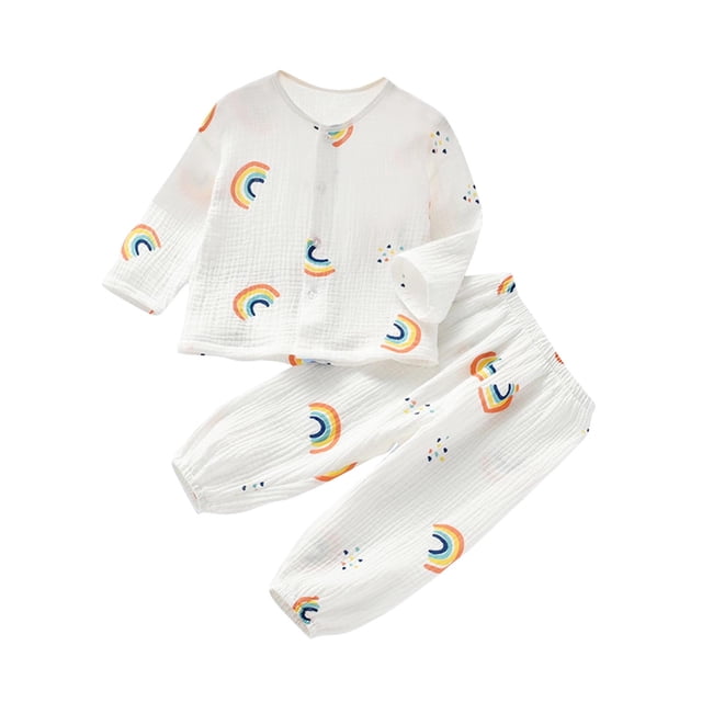 Plebaso Spring Summer Clothes Set for Kids Button down Shirts Long Pants Cute Lounge Suit 2 Piece Outfits