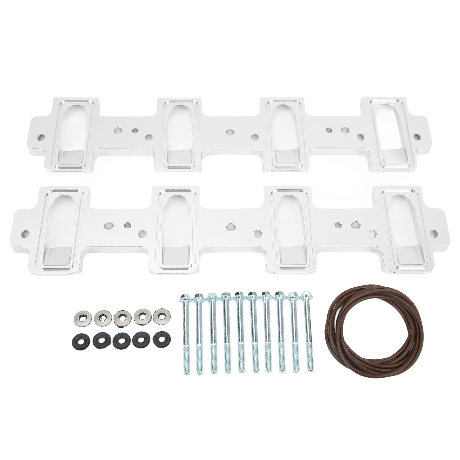 Endxedo Billet Aluminum Intake Manifold Adapter Plates - Cathedral Port To Rectangle Port For LS Engines (Black)