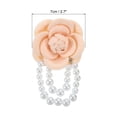 thumbnail image 2 of Uxcell Fabric Camellia Flower Brooch Elegant Pearl Tassel Pin Floral Corsage Bracelet Dual Use for Women, Pink, 2 of 6
