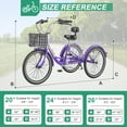 thumbnail image 4 of SLSY Adult Tricycle 7 Speed, Three Wheel Bikes for Seniors, Adults, Teenagers, 20/24/26-Inch Wheels, Cargo Basket, Multiple Colors, 4 of 10