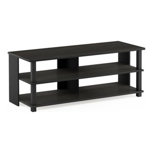 Pemberly Row Engineered Bois 3-Tier TV Se tenir debout pour TV jusqu'à 48" en expresso/noir