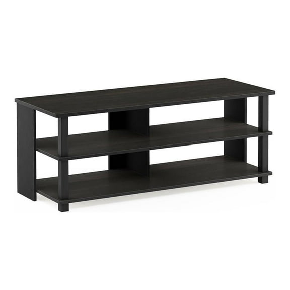 Pemberly Row Engineered Wood 3-Tier TV Stand for TV up to 48"in Espresso/Black